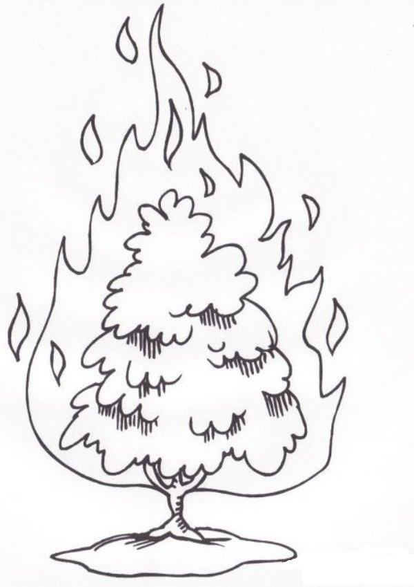 600x849 Moses And The Burning Bush Coloring Page