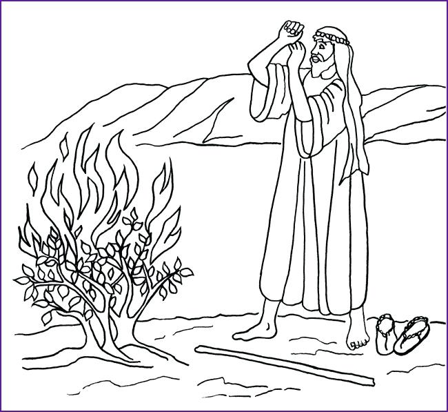 650x597 Moses Burning Bush Coloring Pages Printable And Page Grandma Free