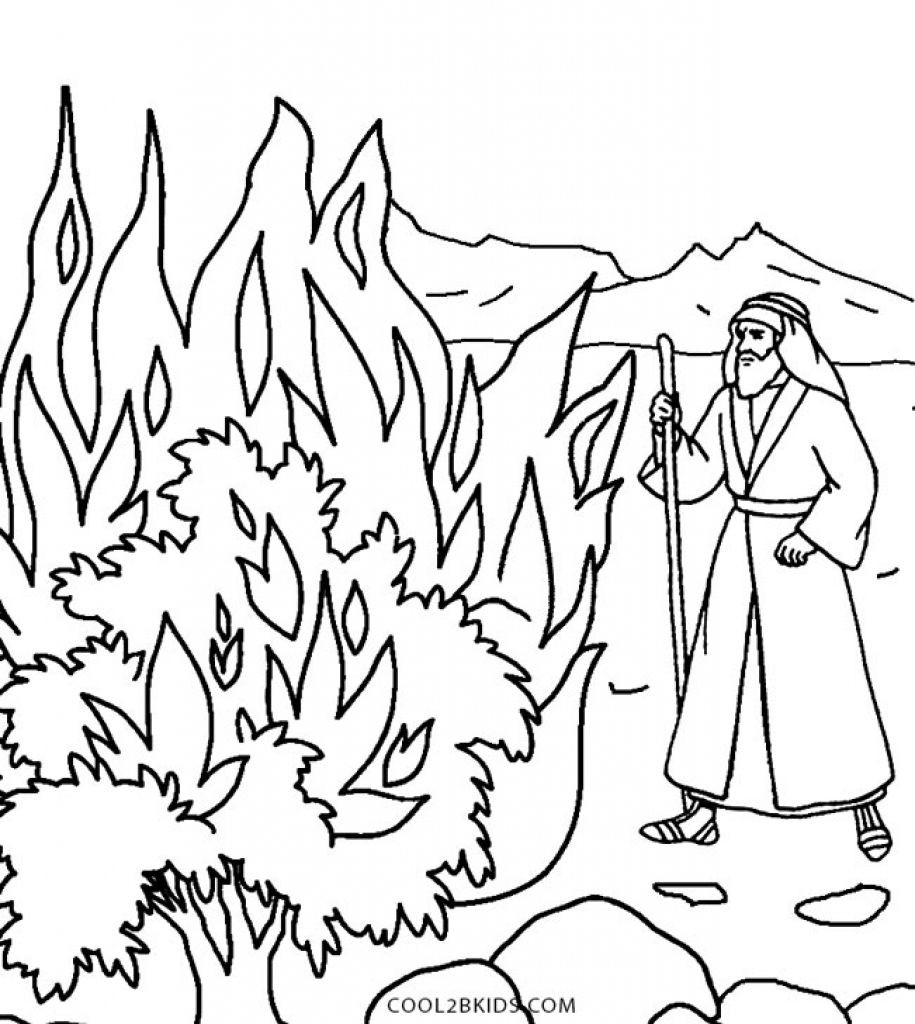 915x1024 Unconditional Moses And The Burning Bush Coloring Page Pages 9635