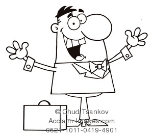 300x267 Business Coloring Page Of A Businessman With A Briefcase Clipart Image