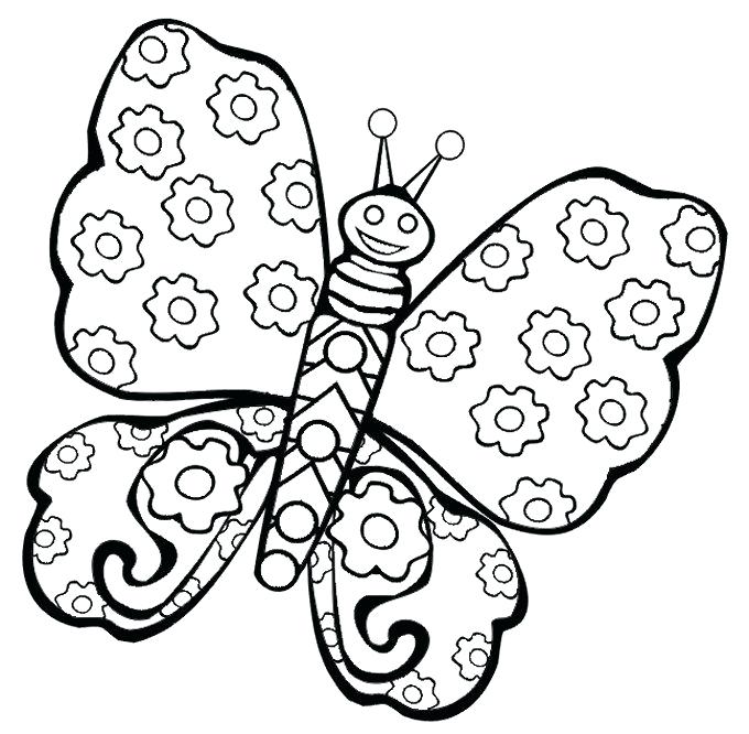680x666 Drawing For Kids To Colour As Well As Printable Butterfly Coloring