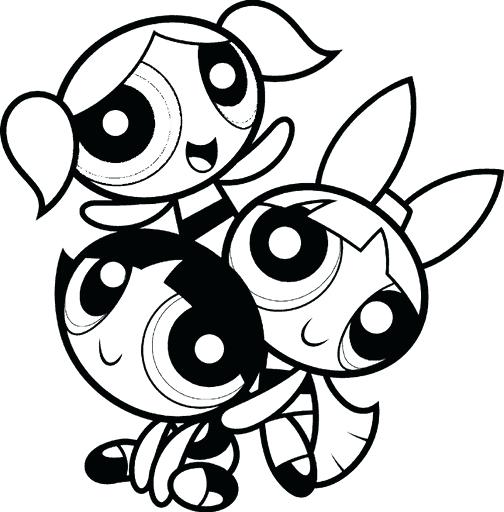 504x512 Powerpuff Girls Coloring Printable Girls Bubbles Blossom Buttercup