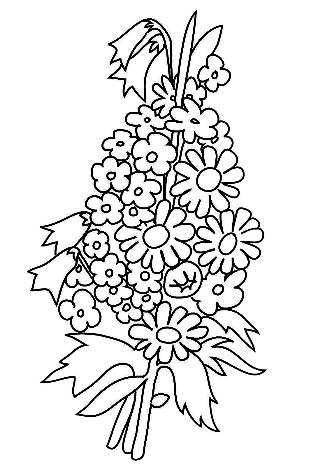 1067x1604 New Printable Flower Bouquet Coloring Pages Gallery Printable