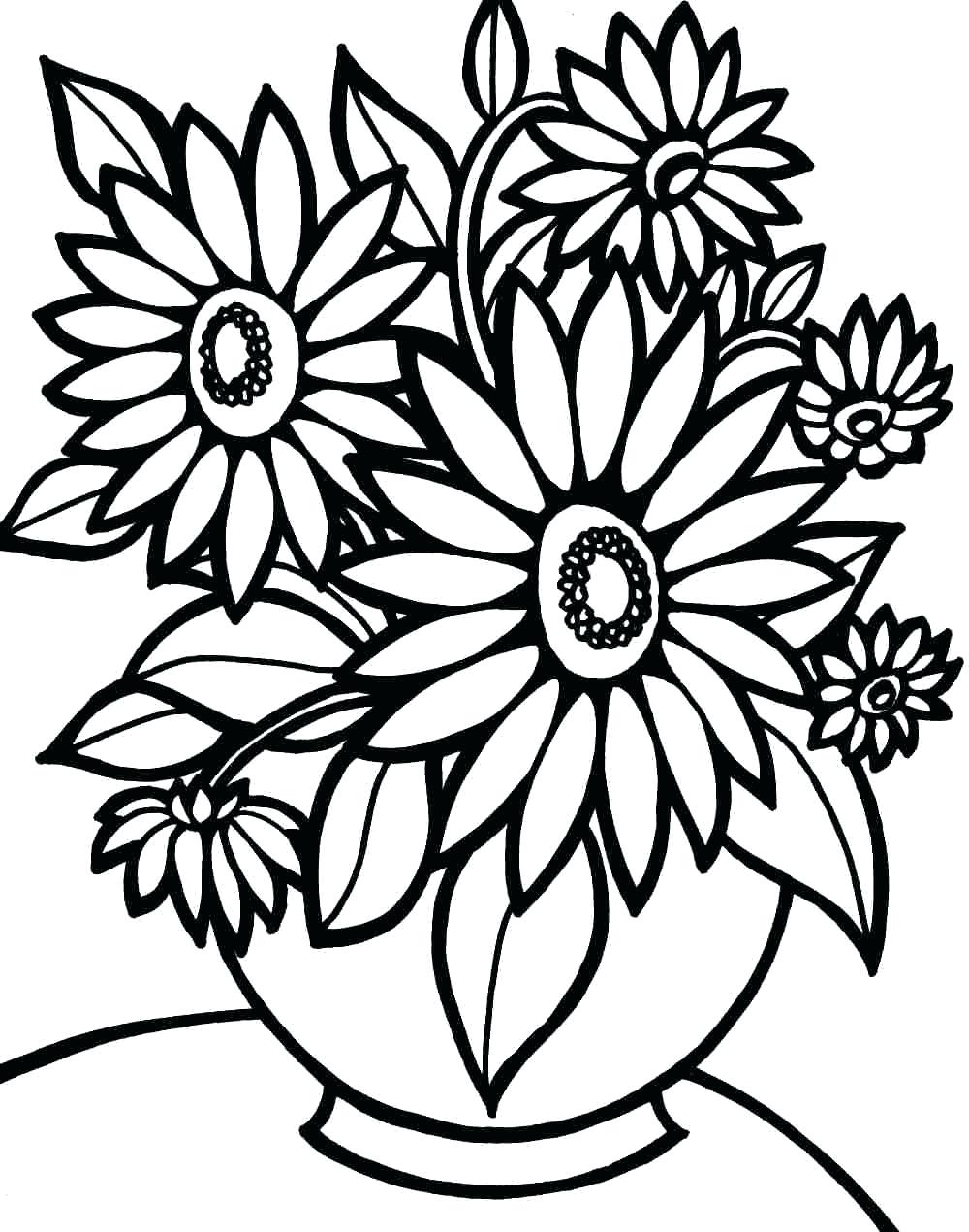 1000x1271 Coloring Pages ~ Printable Flower Coloring Pages Cute Inside Color