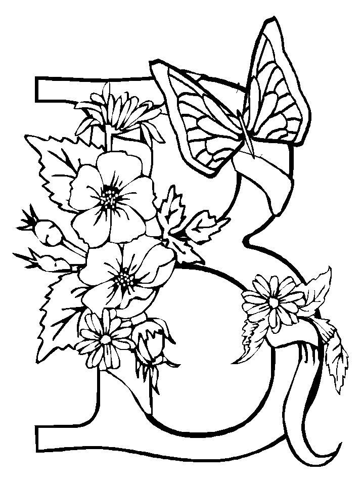 Butterfly And Flower Coloring Pages For Adults