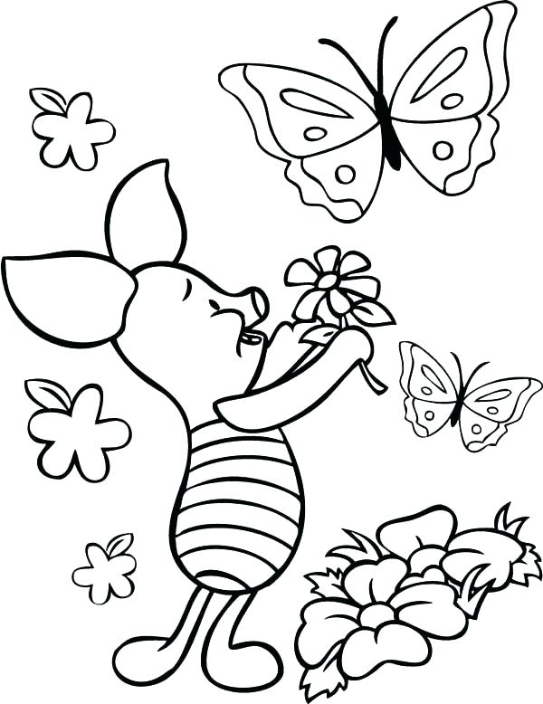 600x778 Coloring Pages Of Flowers And Butterflies Butterfly Coloring Pages