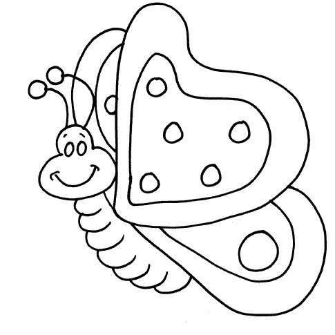 485x485 Cartoon Butterfly Coloring Pages