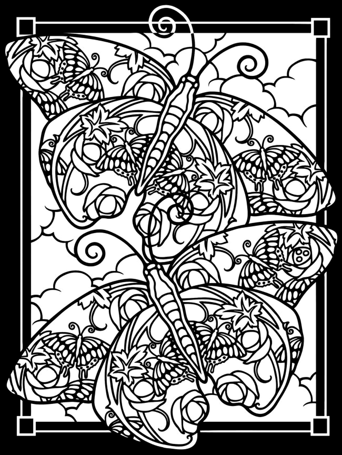 1200x1593 In Free Printable Butterfly Coloring Pages For Adults