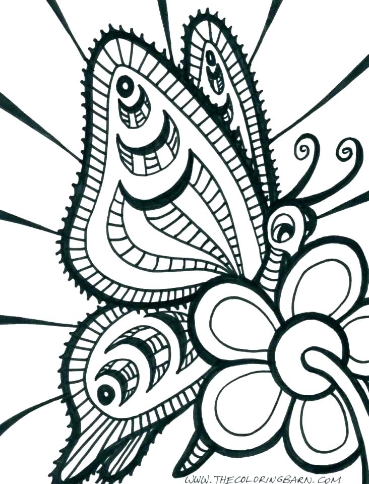 732x960 Coloring Page Butterfly