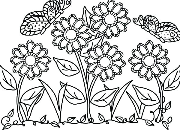 600x435 Picturesque Design Adult Flower Coloring Pages Copy Free