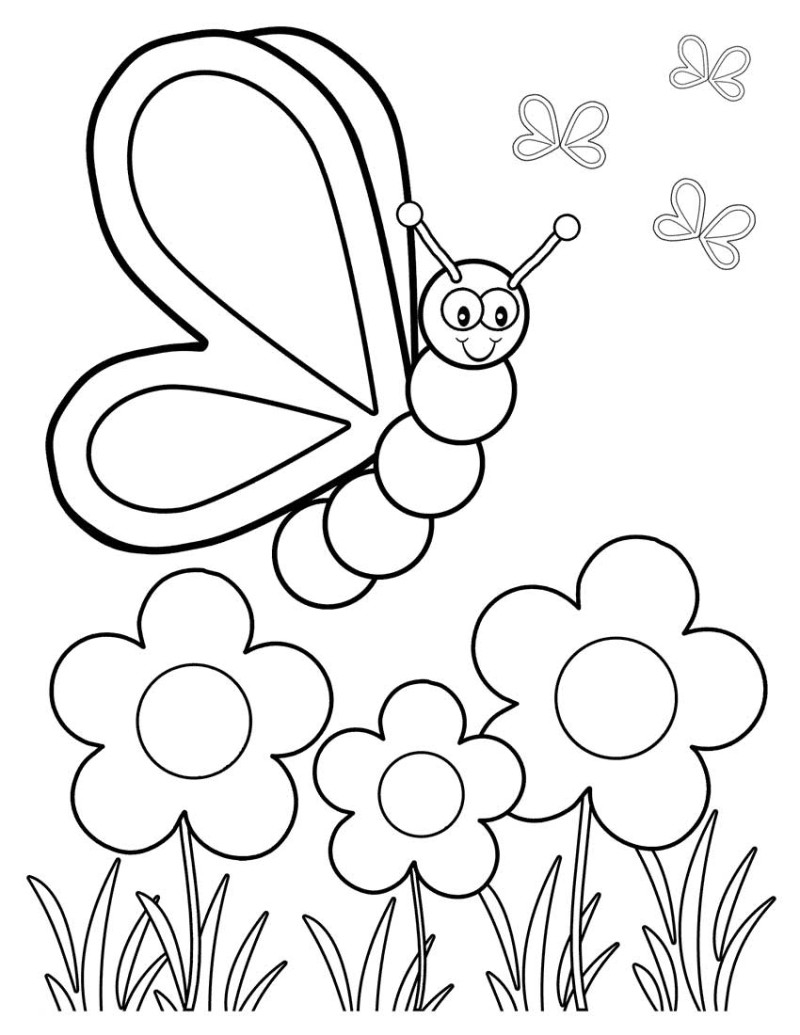 Butterfly Flower Coloring Pages
