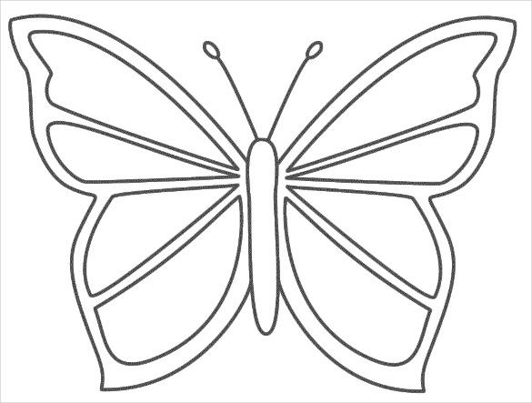 585x443 Outline Of A Butterfly Printable 30 Butterfly Templates Printable