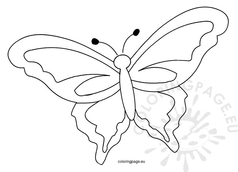 822x595 Printable Spring Butterfly Template Coloring Page