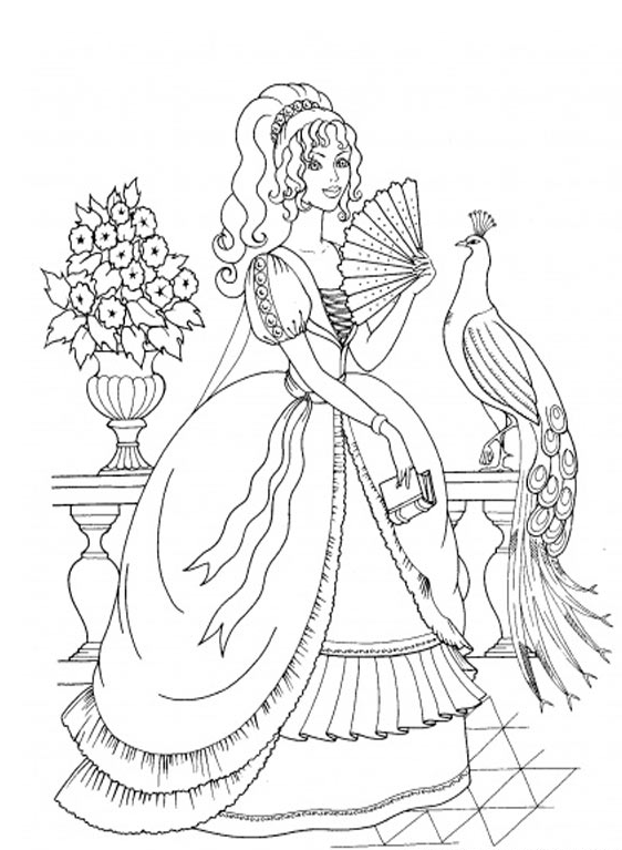 562x767 Fancy Princess Coloring Page Amp Coloring Book