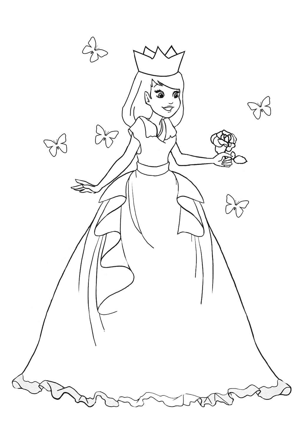 1040x1450 Princess Coloring Pages