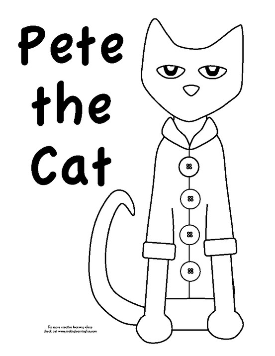 553x716 Pete The Cat Coloring Page. Open Book Cat, School