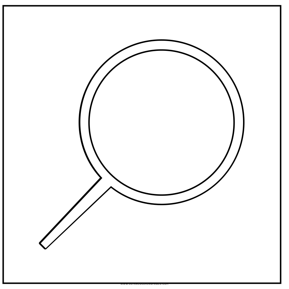 1000x1000 Search Button Coloring Page