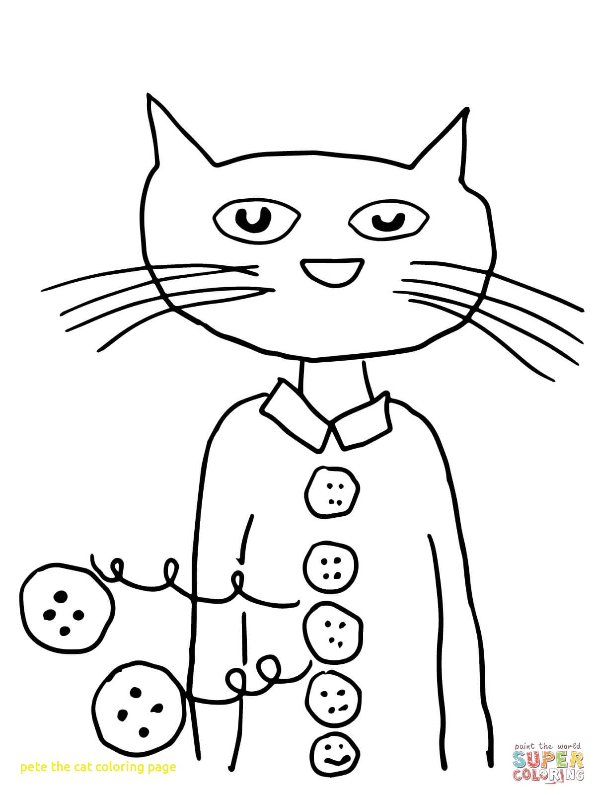 1200x1600 Pete The Cat Coloring Page With Pete The Cat Groovy Buttons