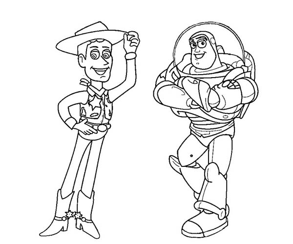 600x500 Buzz Lightyear And Woody Coloring Pages