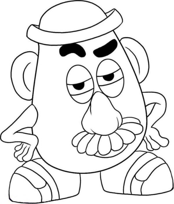 600x704 Toy Story Buzz Lightyear Mr Spell And Potato Head Coloring Pages