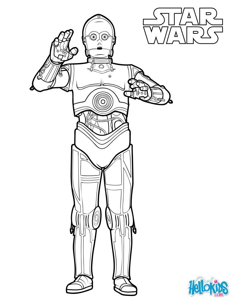 820x1060 C 3po Coloring Page. More Star Wars Coloring Sheets On Hellokids