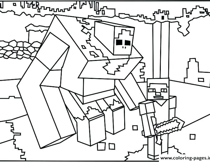 678x524 Free Minecraft Coloring Pages