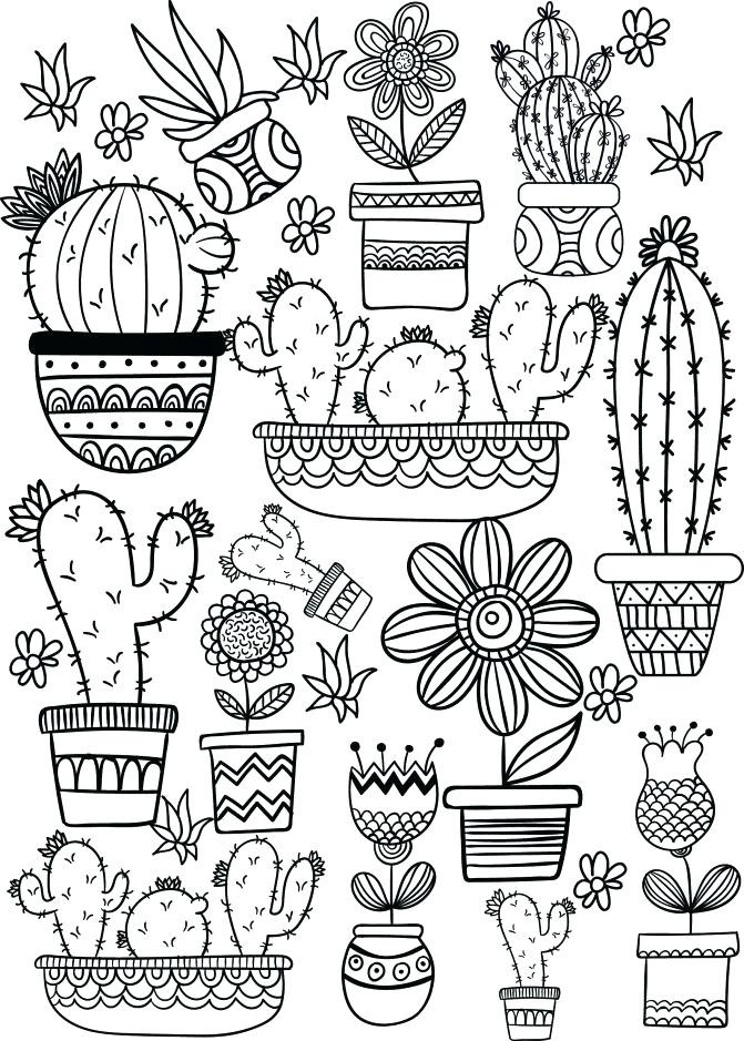 671x939 Cactus Coloring Pages 27500
