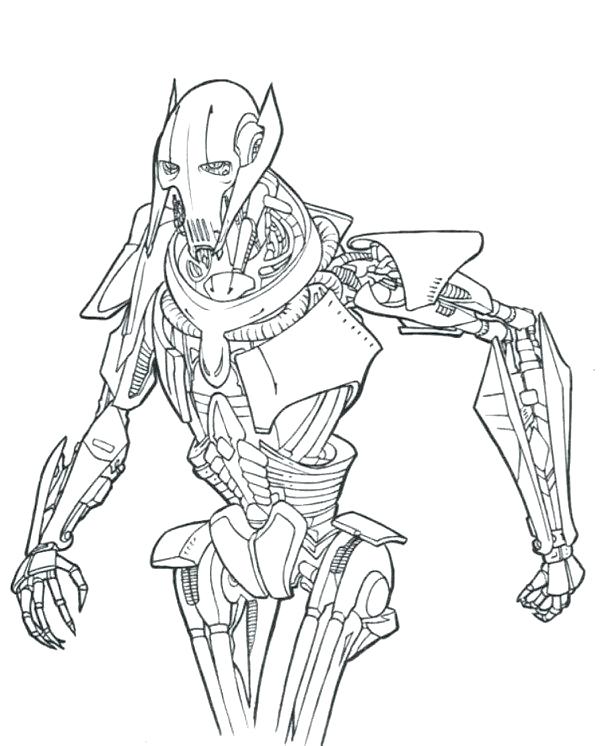 600x746 General Grievous Coloring Pages General Grievous Cad Bane Coloring