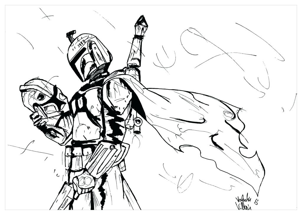 1024x728 Star Wars Boba Fett Coloring Pages