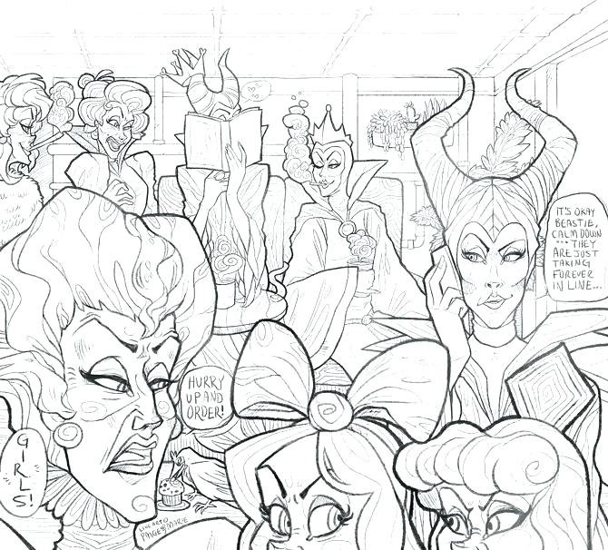 670x606 Disney Villains Coloring Pages Pretty Villain Coloring Pages
