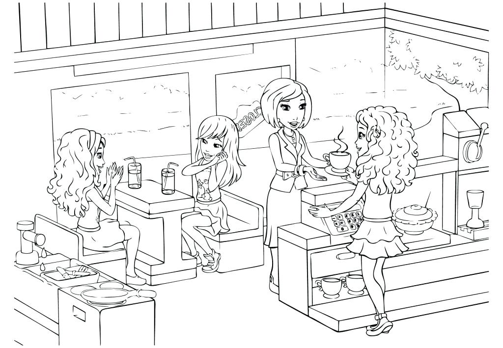 1024x709 Lego Friends Coloring Pages At Cafe Coloringstar Lego Friends