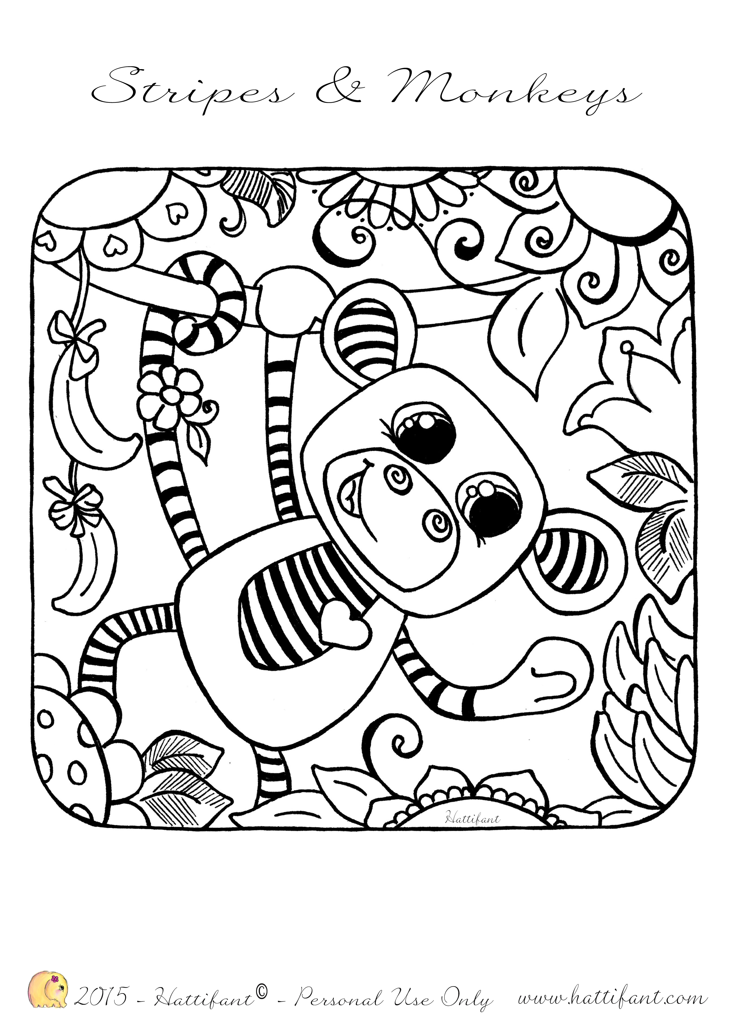 2480x3508 Stripy Cuties To Color