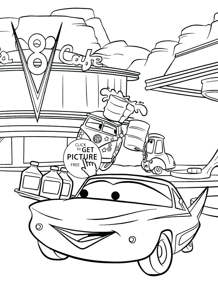 736x952 Cars Disney Coloring Pages Cars Cafe 8 Coloring Page For Kids