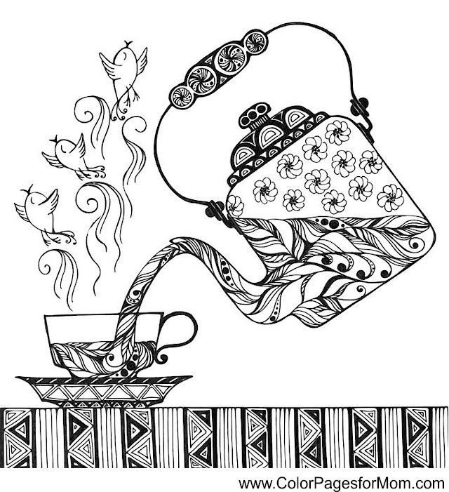 640x701 Coffee Coloring Page 33 My Artistic Side Coffee