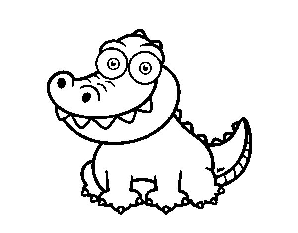 600x470 Caiman Coloring Page