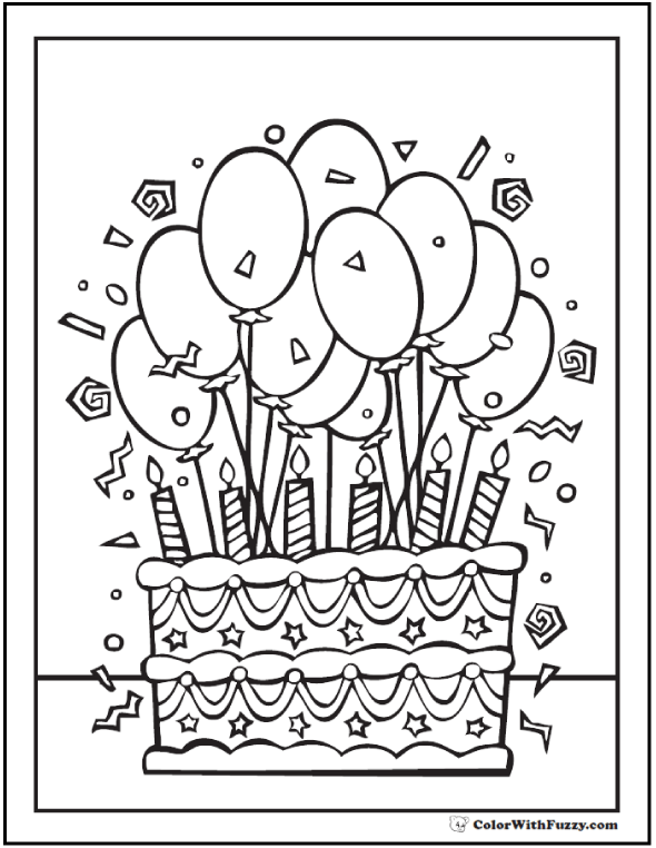 590x762 Birthday Coloring Pages To Print 28 Birthday Cake Coloring Pages