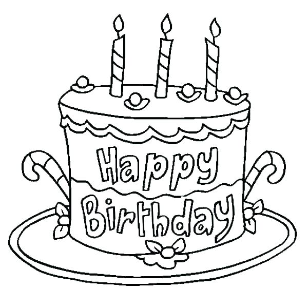 600x600 Blank Birthday Cake Coloring Page Coloring Pages Birthday Birthday