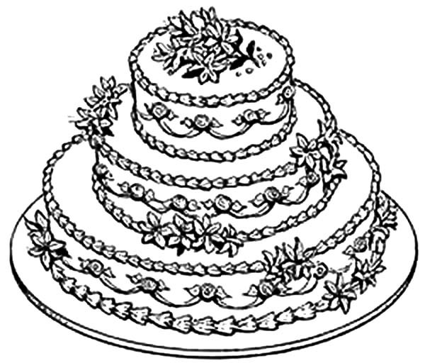 600x512 Beautiful Wedding Cake Coloring Pages Best Place To Color
