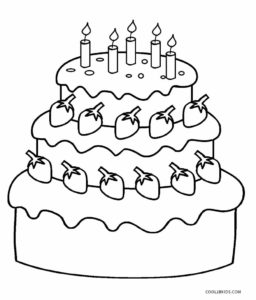 256x300 Free Printable Birthday Cake Coloring Pages For Kids Cool2bkids