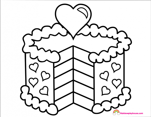 595x460 Rainbow Cake Coloring Page