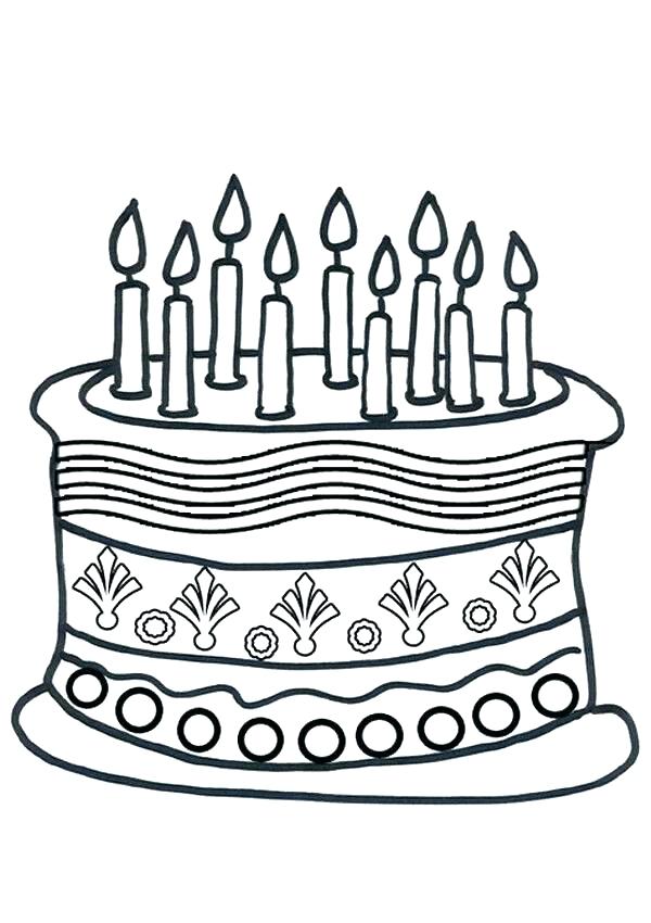 600x850 Cake Coloring Pages Cake Coloring Pages Birthday Cake Coloring