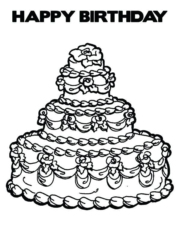 600x776 Cake Coloring Pages Expensive Birthday Cake Coloring Pages Free