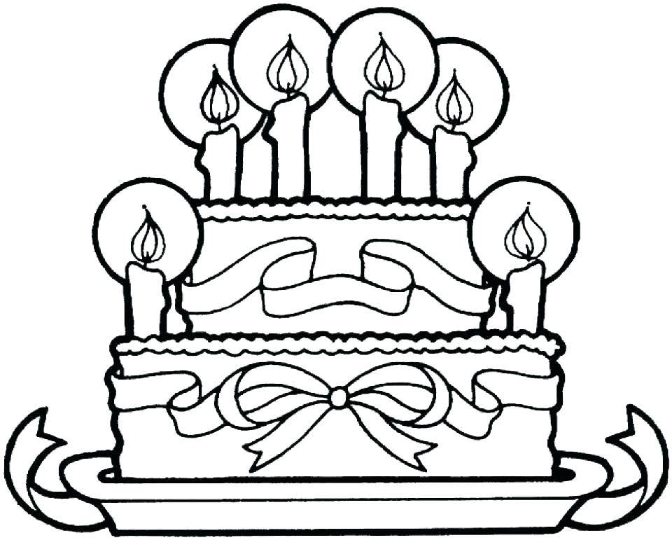 960x771 Coloring Page Birthday Cake Picture Of Birthday Cake Coloring