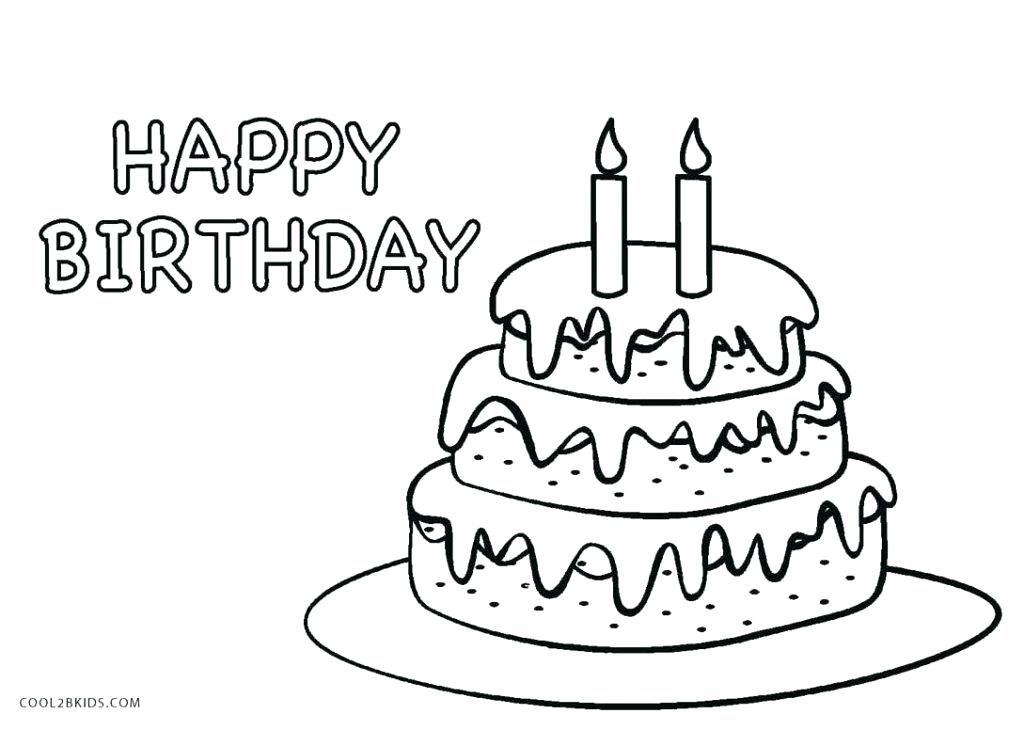 1024x730 Coloring Pages Birthday Cake Coloring Page Sheets Free Birthday