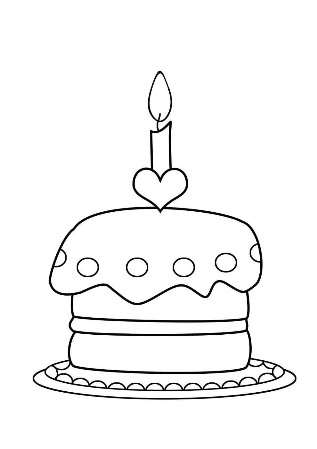 1024x1449 Awesome Coloring Pages Birthday Cake Coloring Page Free Printable