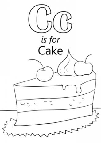 329x465 Letter C Is For Cake Coloring Page Free Printable . @ Just Coloring