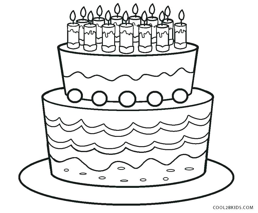 850x702 Birthday Cake Coloring Page Plus Cake Coloring Pages Coloring Page