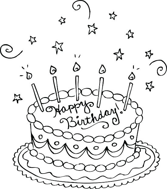 550x623 Birthday Cake Coloring Pages Cake Coloring Pages Birthday Cake