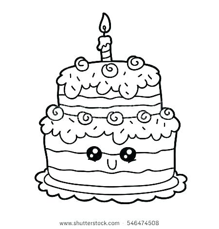 450x470 Birthday Cake Printable Coloring Pages Birthday Cake Coloring