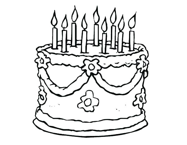 600x464 Printable Colouring Pages Of Birthday Cakes Printable Coloring